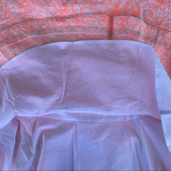 Lilly Pulitzer Ellen Flounce Dress Cantaloupe Embroidered Floral Ruffle Sz 0 NWT - Picture 7 of 9